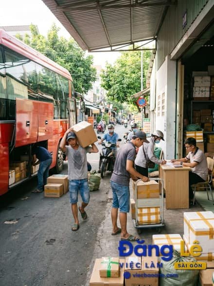 NAM PHỤ BỐC HÀNG CHÀNH XE KHÁCH