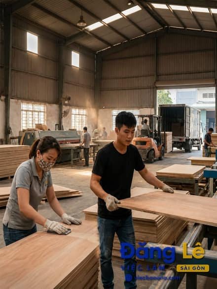TUYỂN NAM NỮ SẢN XUẤT GỖ VÁN ÉP - TỔNG THU NHẬP 11 - 12 Triệu