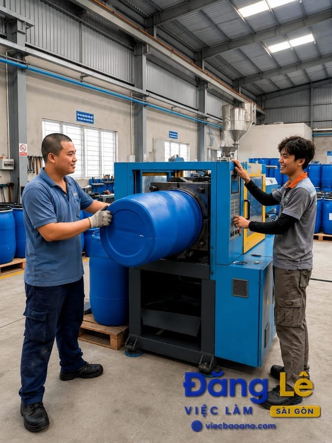 TUYỂN NAM LÀM SẢN XUẤT THÙNG PHI VÀ PHỤ KHO THEO XE GIAO HÀNG