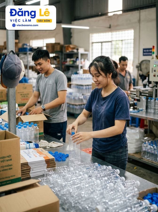 TUYỂN NAM NỮ SẢN XUẤT & ĐÓNG GÓI CHAI NHỰA